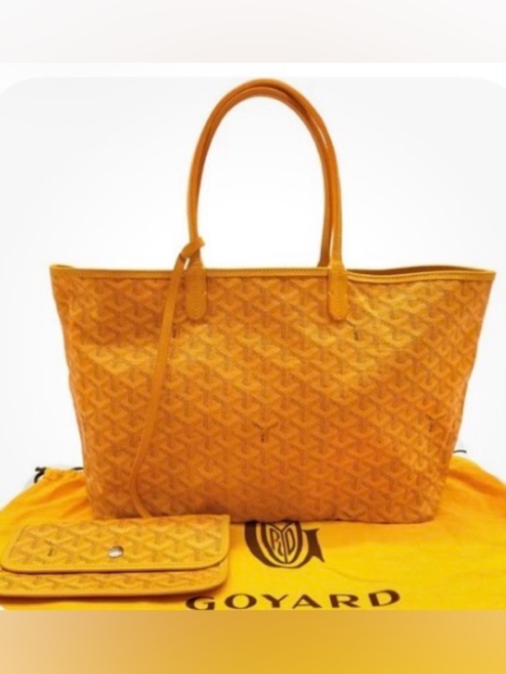 Authentic Goyard Saint Louis PM shoulder bag with pouch - yellow